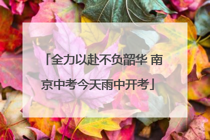全力以赴不负韶华 南京中考今天雨中开考