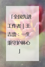 全国先进工作者｜王吉贵：一生秉守护林心
