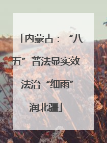 内蒙古：“八五”普法显实效 法治“细雨”润北疆