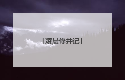 凌晨修井记