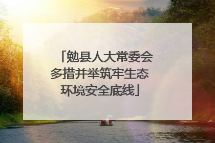 勉县人大常委会多措并举筑牢生态环境安全底线