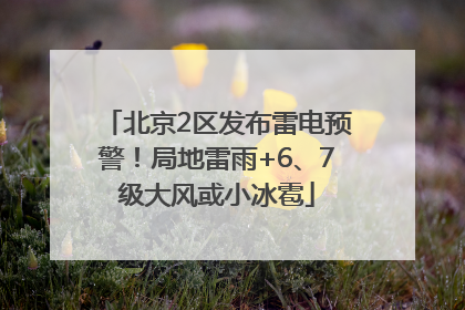 北京2区发布雷电预警！局地雷雨+6、7级大风或小冰雹