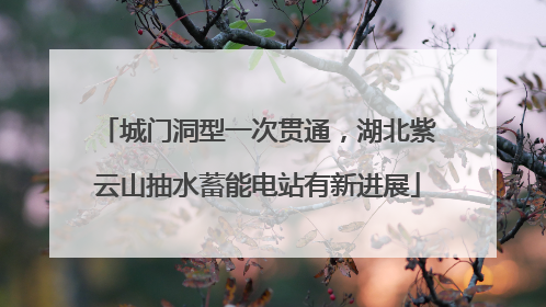 城门洞型一次贯通，湖北紫云山抽水蓄能电站有新进展