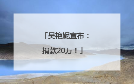 吴艳妮宣布：捐款20万！