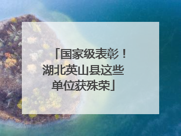 国家级表彰！湖北英山县这些单位获殊荣