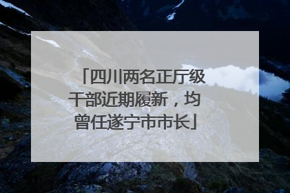 四川两名正厅级干部近期履新，均曾任遂宁市市长