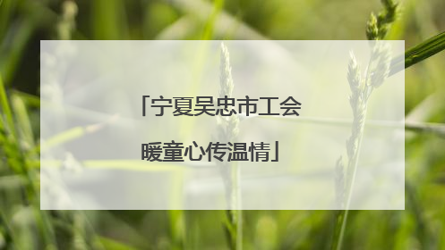 宁夏吴忠市工会暖童心传温情