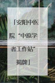 安阳中医院“中原学者工作站”揭牌