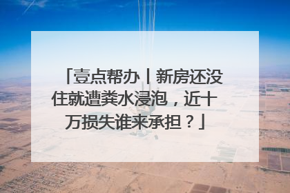 壹点帮办丨新房还没住就遭粪水浸泡，近十万损失谁来承担？