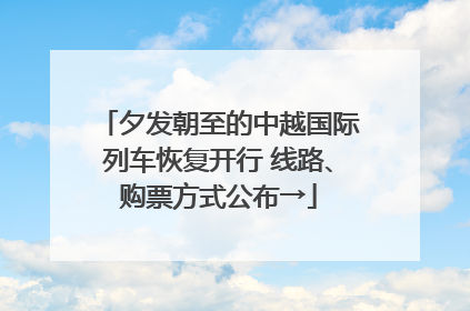 夕发朝至的中越国际列车恢复开行 线路、购票方式公布→