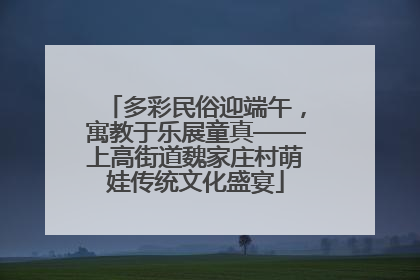 多彩民俗迎端午，寓教于乐展童真——上高街道魏家庄村萌娃传统文化盛宴