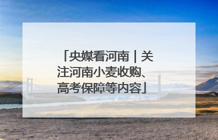 央媒看河南｜关注河南小麦收购、高考保障等内容
