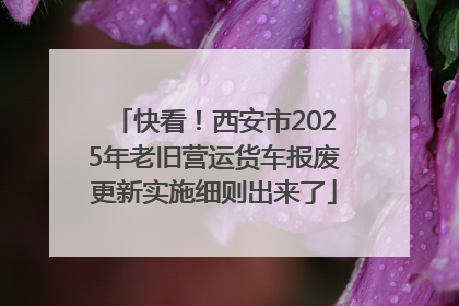 快看！西安市2025年老旧营运货车报废更新实施细则出来了