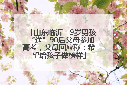 山东临沂一9岁男孩“送”90后父母参加高考，父母回应称：希望给孩子做榜样