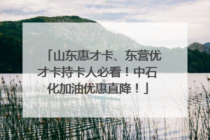 山东惠才卡、东营优才卡持卡人必看！中石化加油优惠直降！