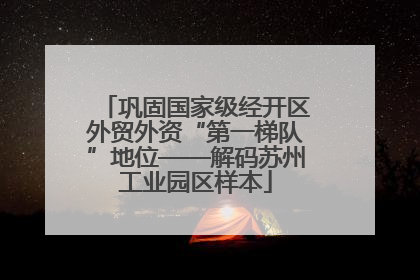 巩固国家级经开区外贸外资“第一梯队”地位——解码苏州工业园区样本
