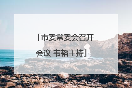 市委常委会召开会议 韦韬主持