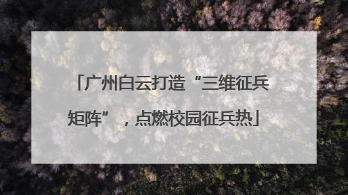 广州白云打造“三维征兵矩阵”，点燃校园征兵热