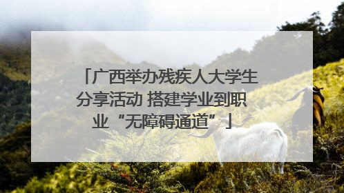广西举办残疾人大学生分享活动 搭建学业到职业“无障碍通道”