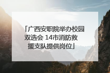 广西安职院举办校园双选会 14市消防救援支队提供岗位