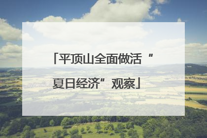 平顶山全面做活“夏日经济”观察