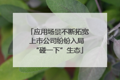 应用场景不断拓宽 上市公司纷纷入局“碰一下”生态