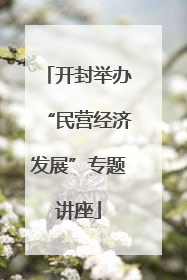 开封举办“民营经济发展”专题讲座