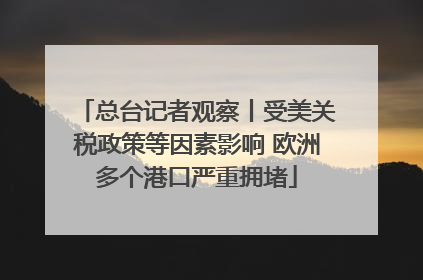 总台记者观察丨受美关税政策等因素影响 欧洲多个港口严重拥堵