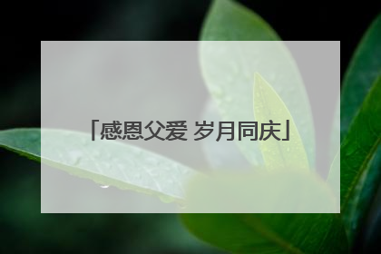 感恩父爱 岁月同庆
