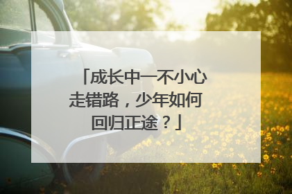 成长中一不小心走错路，少年如何回归正途？
