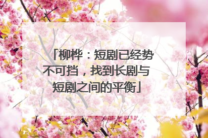 柳桦：短剧已经势不可挡，找到长剧与短剧之间的平衡
