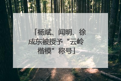 杨斌、闻明、徐成东被授予“云岭楷模”称号