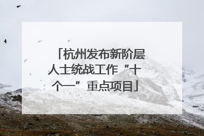 杭州发布新阶层人士统战工作“十个一”重点项目