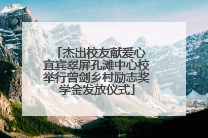 杰出校友献爱心 宜宾翠屏孔滩中心校举行曾剑乡村励志奖学金发放仪式