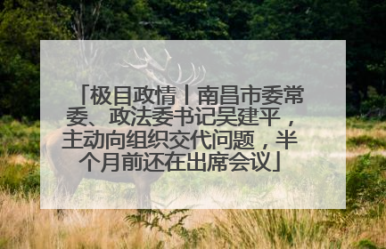 极目政情丨南昌市委常委、政法委书记吴建平，主动向组织交代问题，半个月前还在出席会议