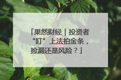果然财经｜投资者“盯”上法拍金条，捡漏还是风险？