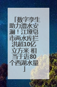 数字孪生助力澧水安澜！江垭皂市两水库拦洪超10亿立方米 相当于近80个西湖水量