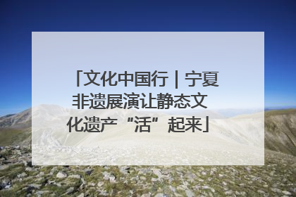 文化中国行｜宁夏 非遗展演让静态文化遗产“活”起来