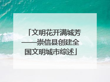 文明花开满城芳——崇信县创建全国文明城市综述