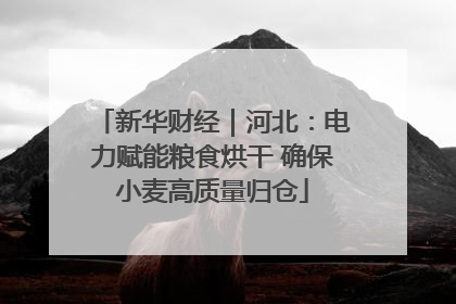 新华财经｜河北：电力赋能粮食烘干 确保小麦高质量归仓