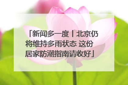 新闻多一度丨北京仍将维持多雨状态 这份居家防潮指南请收好