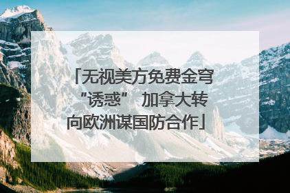 无视美方免费金穹“诱惑” 加拿大转向欧洲谋国防合作