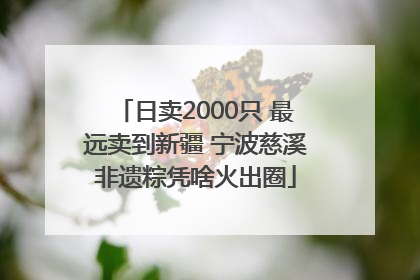 日卖2000只 最远卖到新疆 宁波慈溪非遗粽凭啥火出圈