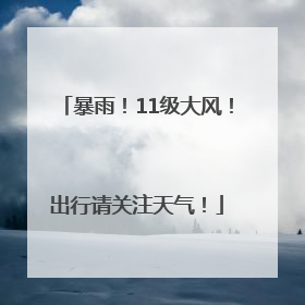 暴雨！11级大风！出行请关注天气！