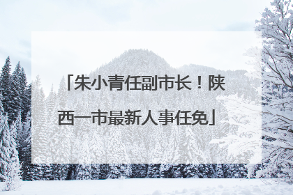 朱小青任副市长！陕西一市最新人事任免