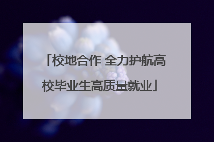 校地合作 全力护航高校毕业生高质量就业