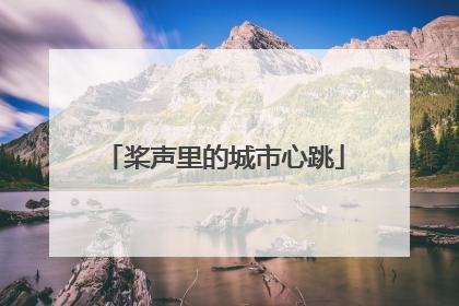 桨声里的城市心跳