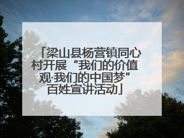 梁山县杨营镇同心村开展“我们的价值观·我们的中国梦”百姓宣讲活动