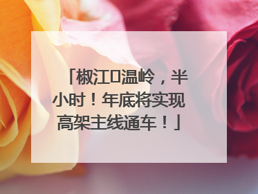 椒江⇌温岭，半小时！年底将实现高架主线通车！