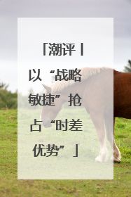 潮评丨以“战略敏捷”抢占“时差优势”